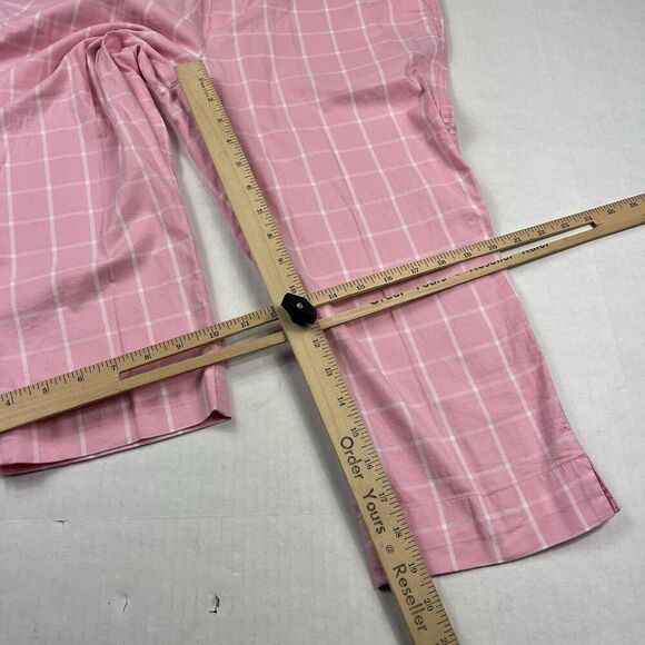 Lauren Ralph Lauren Pink Plaid Cropped Pants Coastal Preppy Classic Chino 6P - Picture 6 of 12